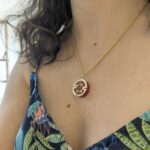 Or et rouge / Maille forçat laiton plaqué or