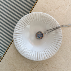 Fil bleu/ Chaîne serpentine argent 925