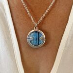 Plissé cascade bleu / Chaîne forçat